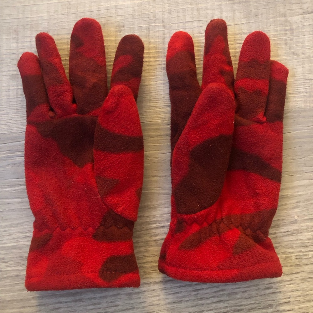 Red and Brown Camouflage kids Gloves